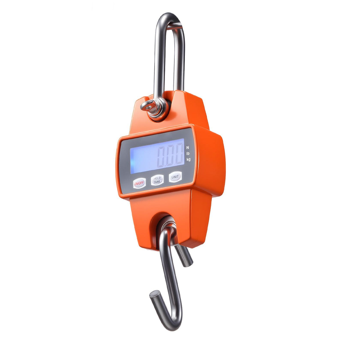 Digital Crane Scale, 660 lbs/300 kg Max Capacity, Handheld Hanging Scale with Cast Aluminum Case & LCD Display, 0.1 lbs Division & 3 Unit Switch, Portable Design for Farm Hunting Fishing, Orange