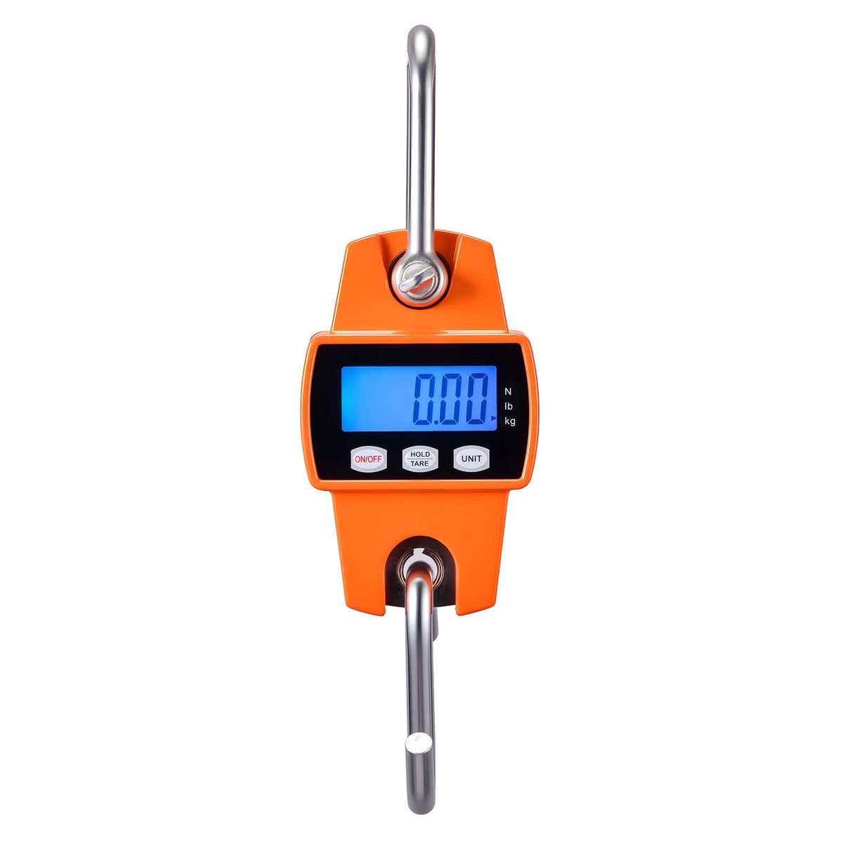 Digital Crane Scale, 660 lbs/300 kg Max Capacity, Handheld Hanging Scale with Cast Aluminum Case & LCD Display, 0.1 lbs Division & 3 Unit Switch, Portable Design for Farm Hunting Fishing, Orange