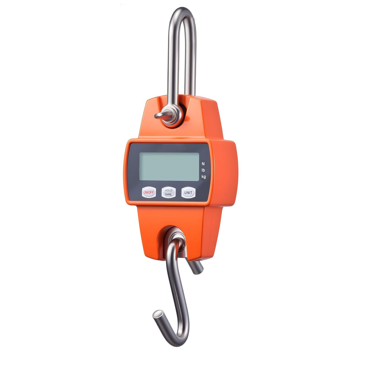 Digital Crane Scale, 660 lbs/300 kg Max Capacity, Handheld Hanging Scale with Cast Aluminum Case & LCD Display, 0.1 lbs Division & 3 Unit Switch, Portable Design for Farm Hunting Fishing, Orange