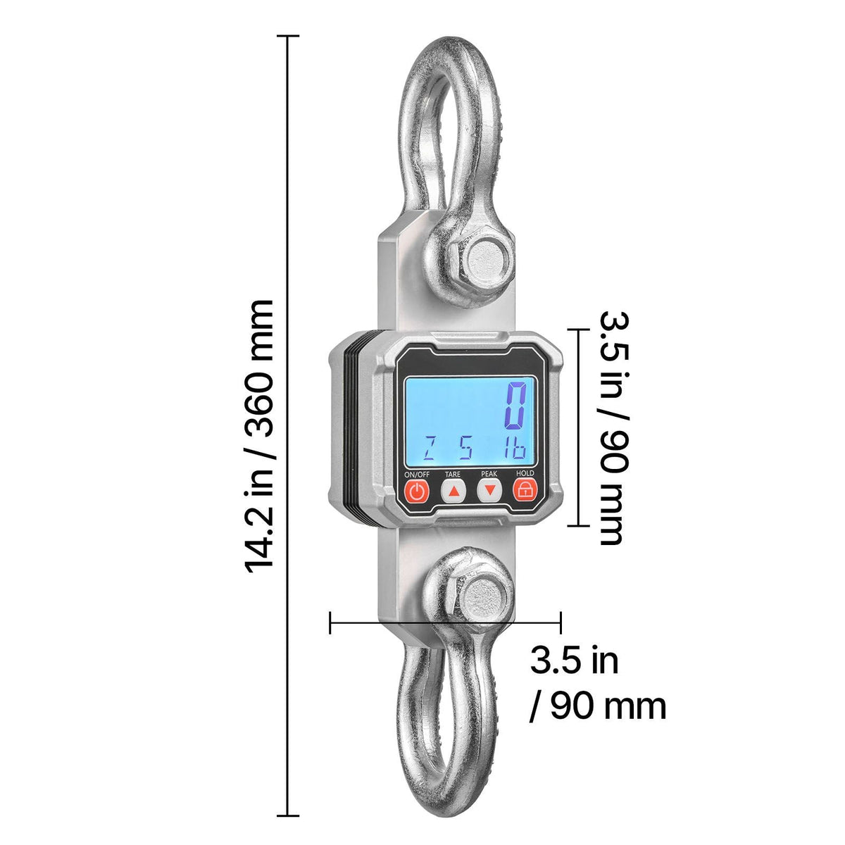 Digital Crane Scale, 6600 lbs/3000 kg Max Capacity, Heavy Duty Industrial Hanging Scale with Cast Aluminum Case & LCD Display, 1 lbs Division & 3 Unit Switch, Remote Control for Garage Factory