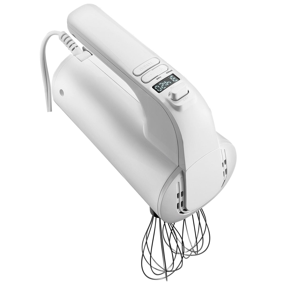 Digital Electric Hand Mixer, 5-Speed, 200W Portable Electric Handheld Mixer, with Turbo Boost Beaters Dough Hooks Whisk Storage Bag, Baking Supplies for Whipping Mixing Egg Cookie Cake Cream