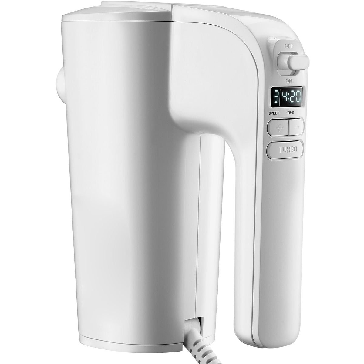 Digital Electric Hand Mixer, 5-Speed, 200W Portable Electric Handheld Mixer, with Turbo Boost Beaters Dough Hooks Whisk Storage Bag, Baking Supplies for Whipping Mixing Egg Cookie Cake Cream