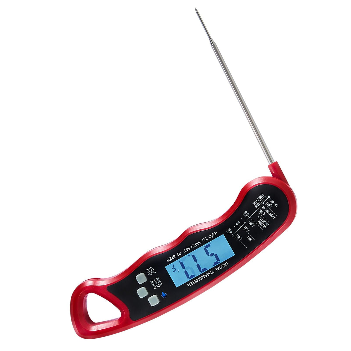 Digital Grill Thermometer, 1 F High-precision thermometer for Grill and Cooking, -58-572 F Measuring Range, IP65 Waterproof 3s measure, 180 degree Foldable Probe with Backlight & Back Magnetic