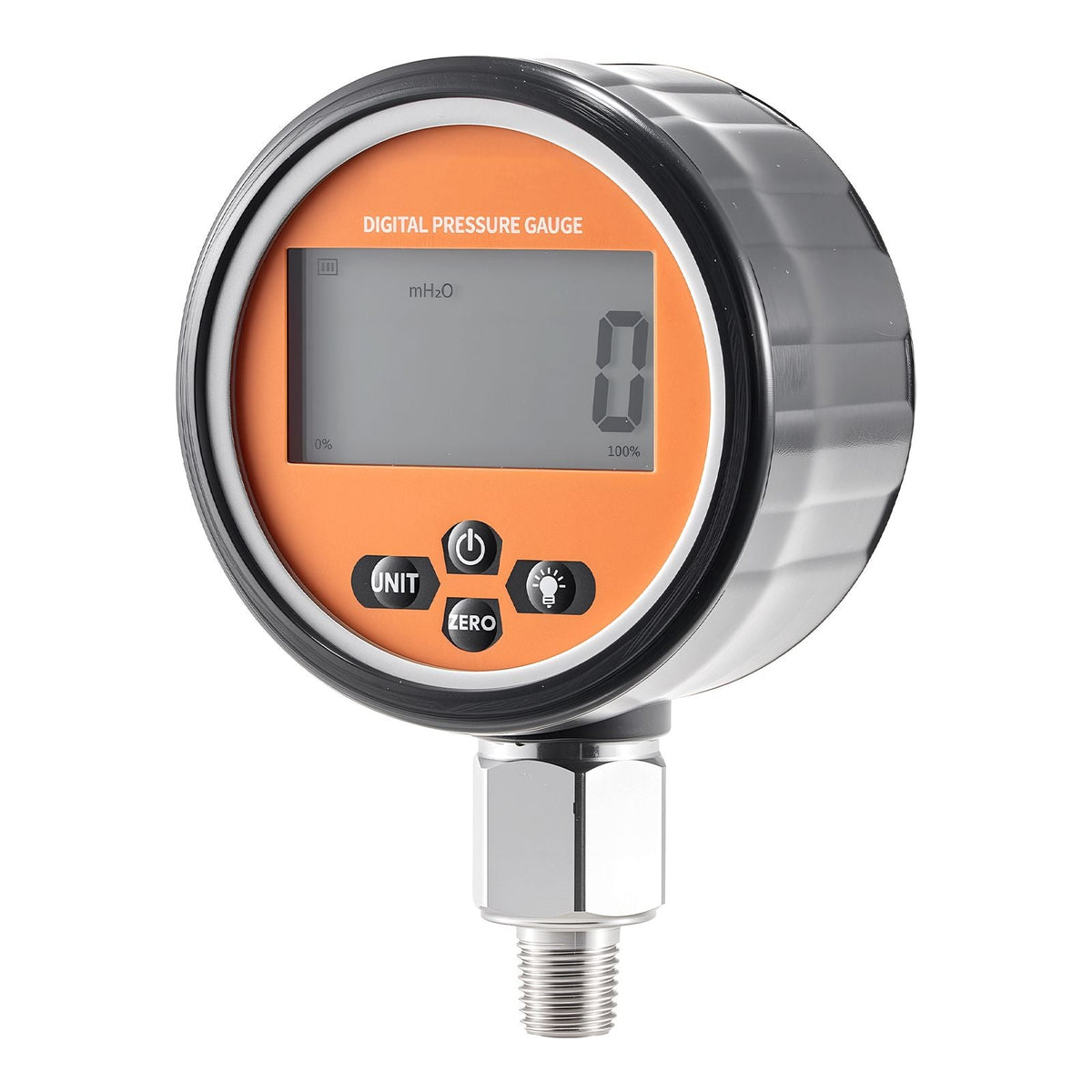 Digital Hydraulic Pressure Gauge, 0-10000 PSI (0-700 Bar) Hydraulic Pressure Sensor, Manometer Tester with 1/4 inch NPT Base Entry for Excavator Construction Machinery, Stainless Steel Housing