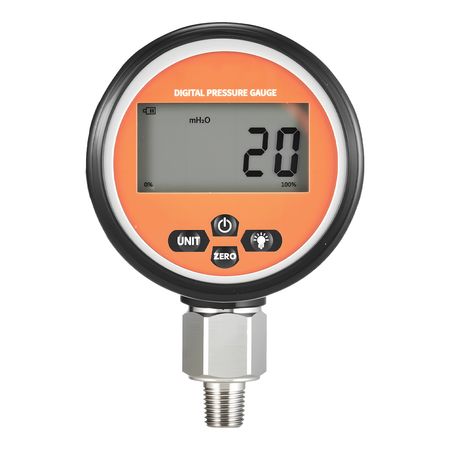 Digital Hydraulic Pressure Gauge, 0-10000 PSI (0-700 Bar) Hydraulic Pressure Sensor, Manometer Tester with 1/4 inch NPT Base Entry for Excavator Construction Machinery, Stainless Steel Housing
