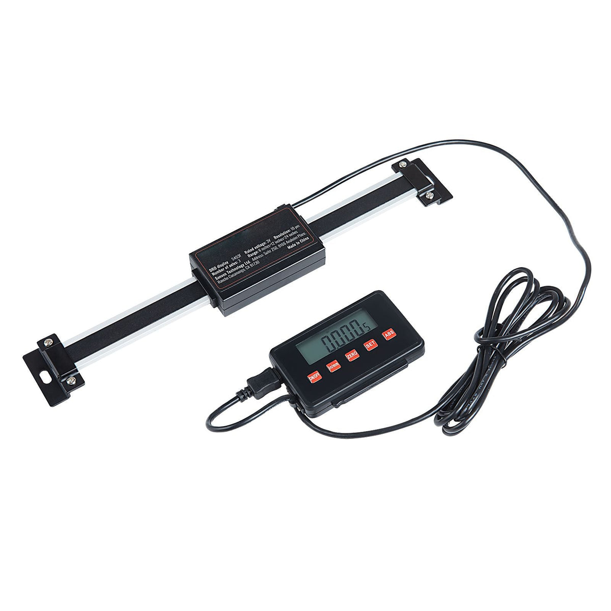 Digital Readout, 6'' & 12'' & 24'', Linear Scale 3 Axis DRO Display Kit with L-Shaped Brackets Z-Shaped Brackets Thickened Plates Screws Button Cells