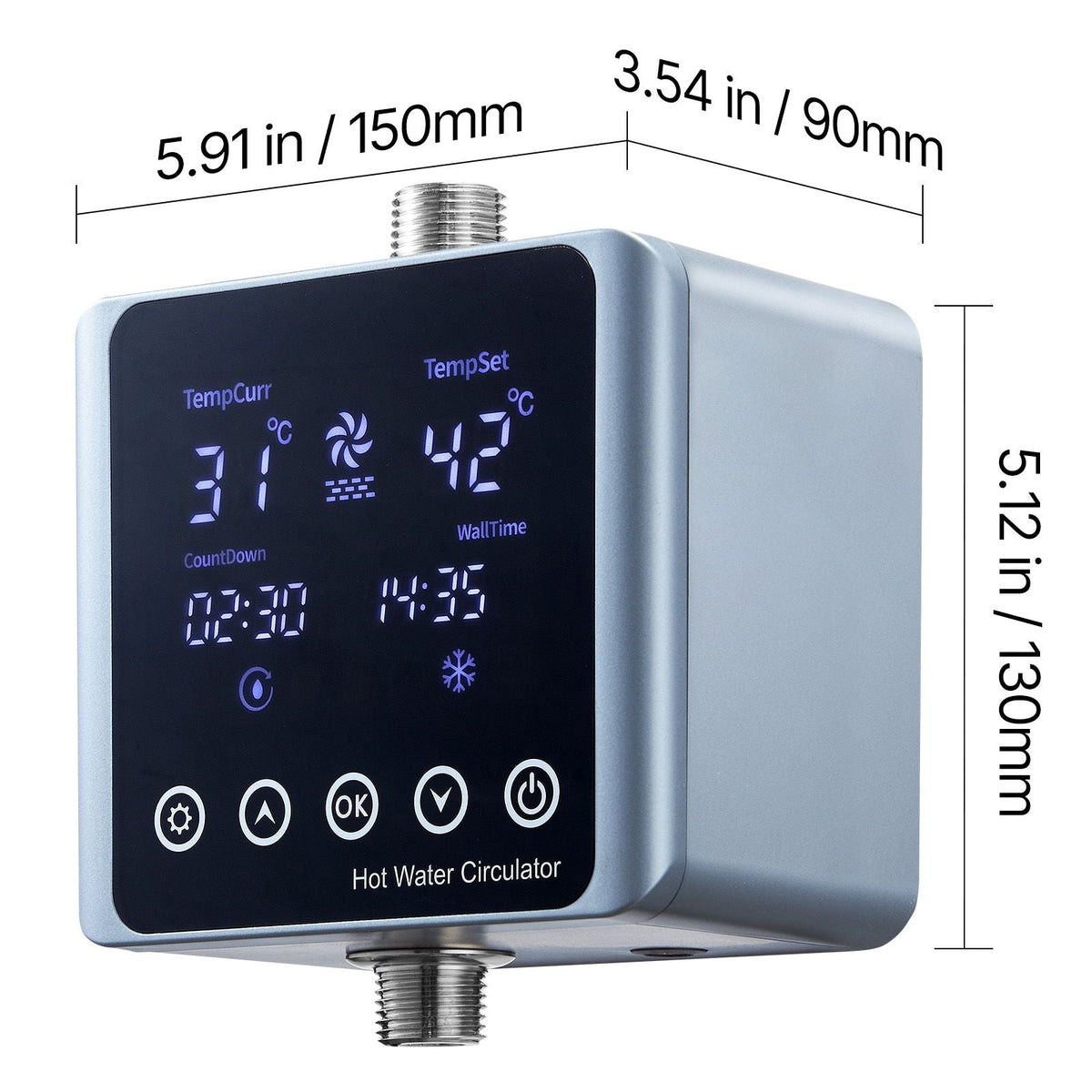 Digital Smart Instant Hot Water Recirculating Pump Kit, with Built-in Thermostat, Timer, Digital Screen, Under Sink Recirculation Circulation Circulator Pump System, for House Water Heaters