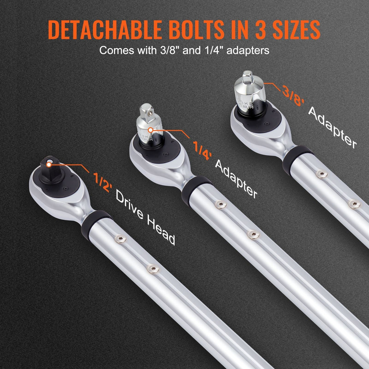 Digital Torque Wrench, 1/2" Drive Electronic Torque Wrench, Torque Wrench Kit 25-250ft.lb/34-340n.m Torque Range Accurate to ±2%, 3-Mode Adjustable Torque Wrench Set with LED Buzzer Calibration