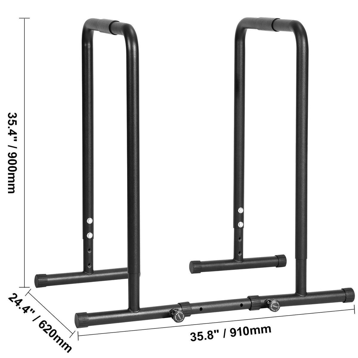 Dip Bar, 440 lbs Capacity, Heave Duty Dip Stand Station with Adjustable Height, Fitness Workout Dip Bar Station Stabilizer Parallette Push Up Stand, Parallel Bars for Strength Training Home Gym