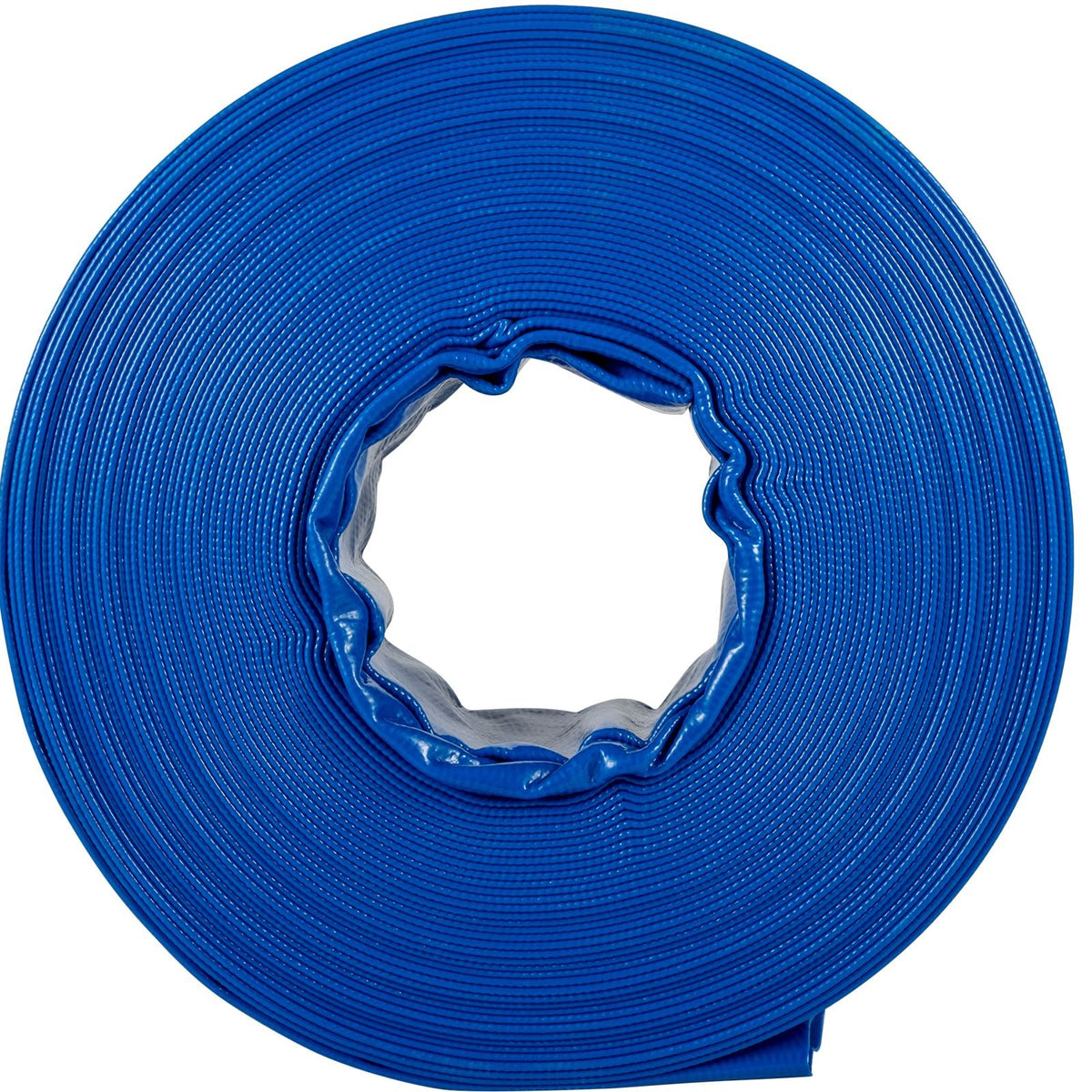 Discharge Hose, 4\" x 105\', PVC Lay Flat Hose, Heavy Duty Backwash Drain Hose with Clamps, Weather-proof & Burst-proof, Ideal for Swimming Pool & Water Transfer, Blue