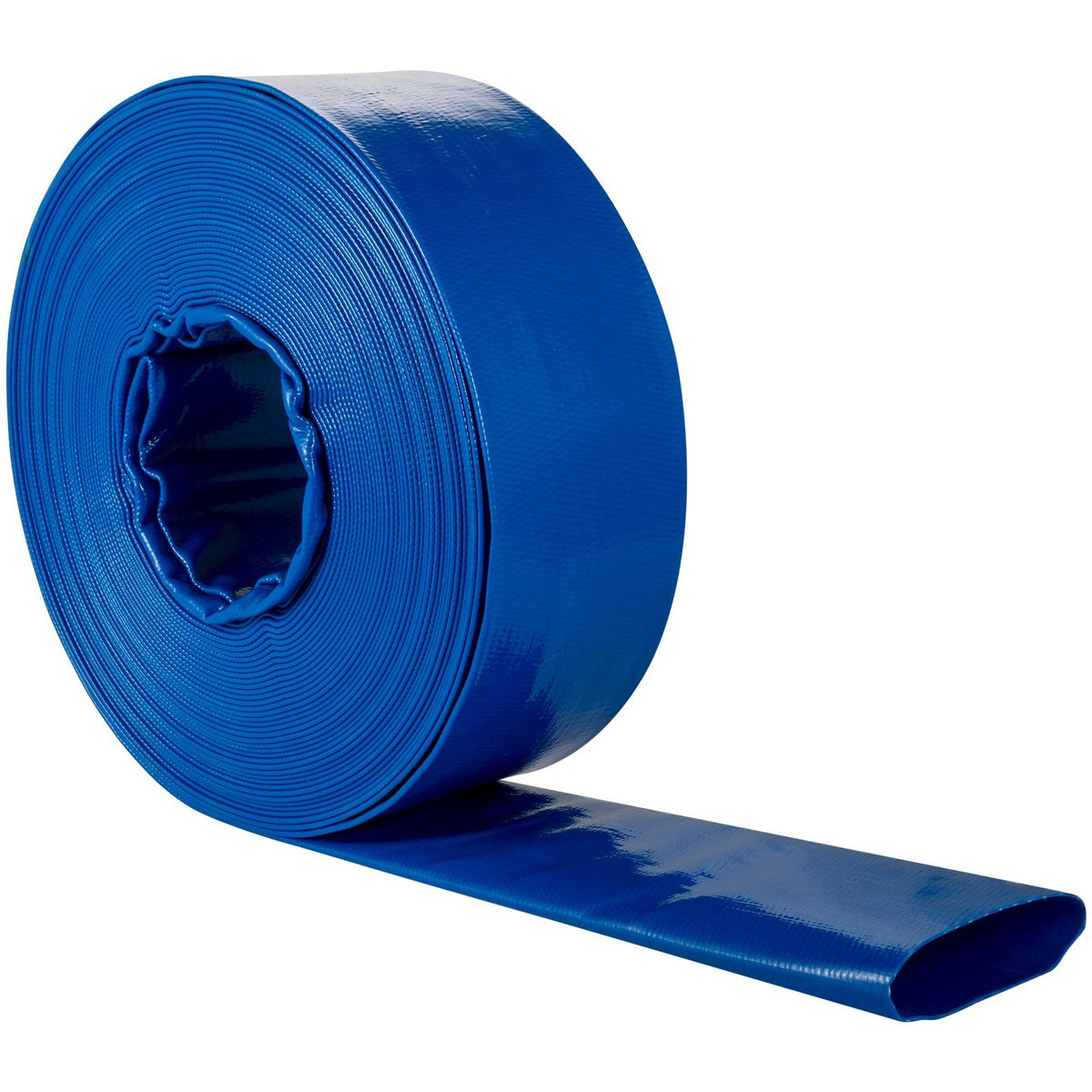 Discharge Hose, 4\" x 105\', PVC Lay Flat Hose, Heavy Duty Backwash Drain Hose with Clamps, Weather-proof & Burst-proof, Ideal for Swimming Pool & Water Transfer, Blue