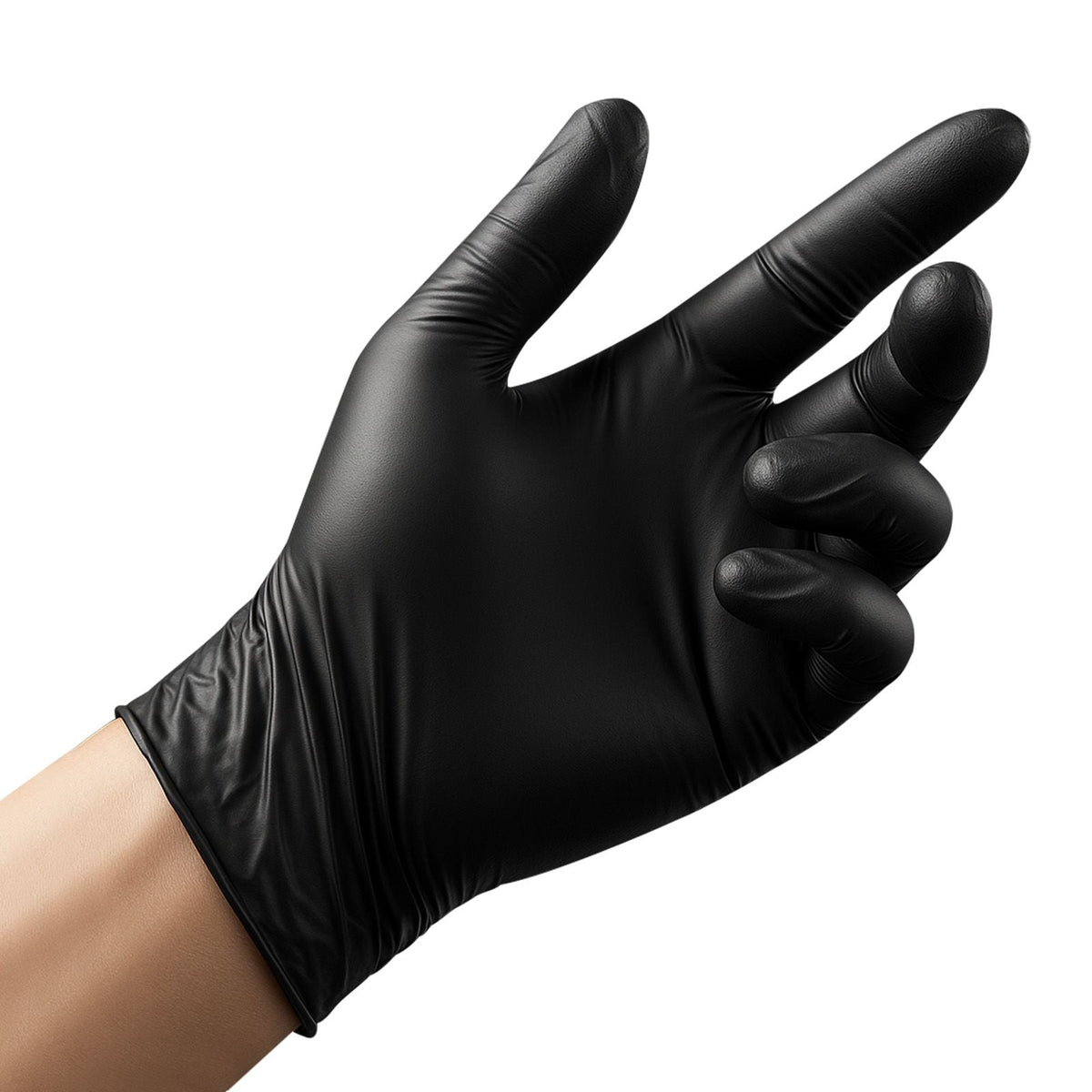 Disposable Gloves, 4.5 Mil Black Nitrile Gloves with Textured Fingertips, Latex & Powder-Free, Food-Grade, Puncture Resistance, Ideal for Medical Exams, Cooking and Cleaning, 100 Count, Medium