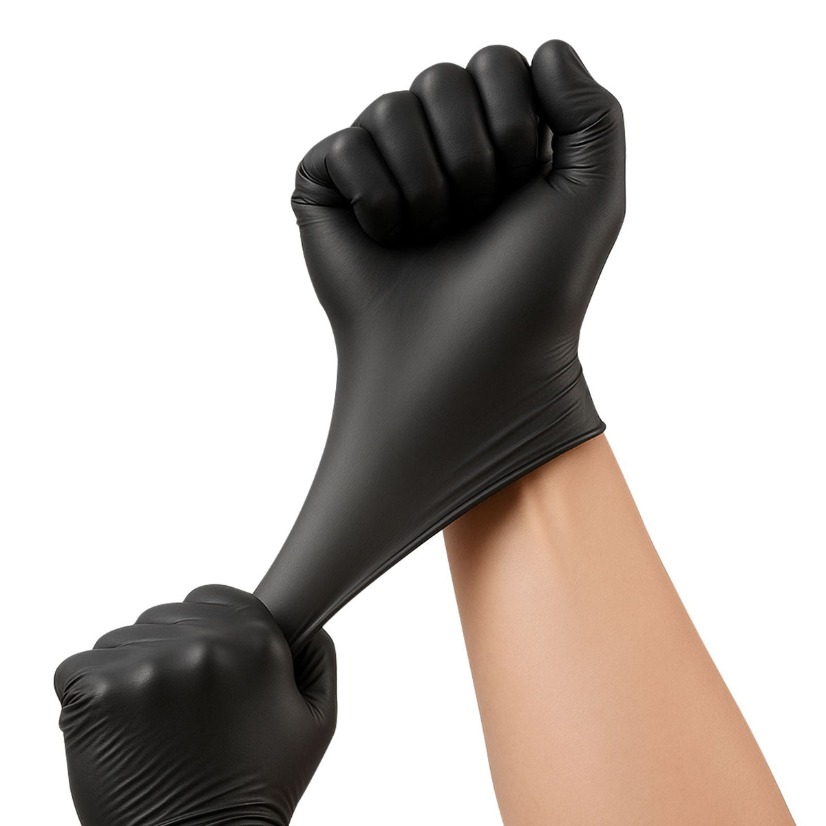 Disposable Gloves, 4.5 Mil Black Nitrile Gloves with Textured Fingertips, Latex & Powder-Free, Food-Grade, Puncture Resistance, Ideal for Medical Exams, Cooking and Cleaning, 100 Count, Medium