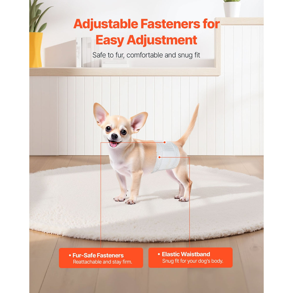 Disposable Male Dog Diapers, Super Absorbent Male Dog Wraps, 360 ° Leak-Proof Belly Bands with Wetness Indicator for Doggies in Heat, Training, Incontinence - XS, 144 Count (2 Packs of 72)