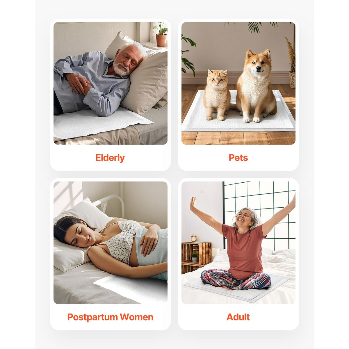 Disposable Underpads, 21" x 36" Incontinence Bed Pads, Super Absorbent Chux Pads with 5-Layer Protection for Bed Sofa and Mattress, Protective Bedwetting Pad for Pet Adult Kid Elderly (48-Pack)