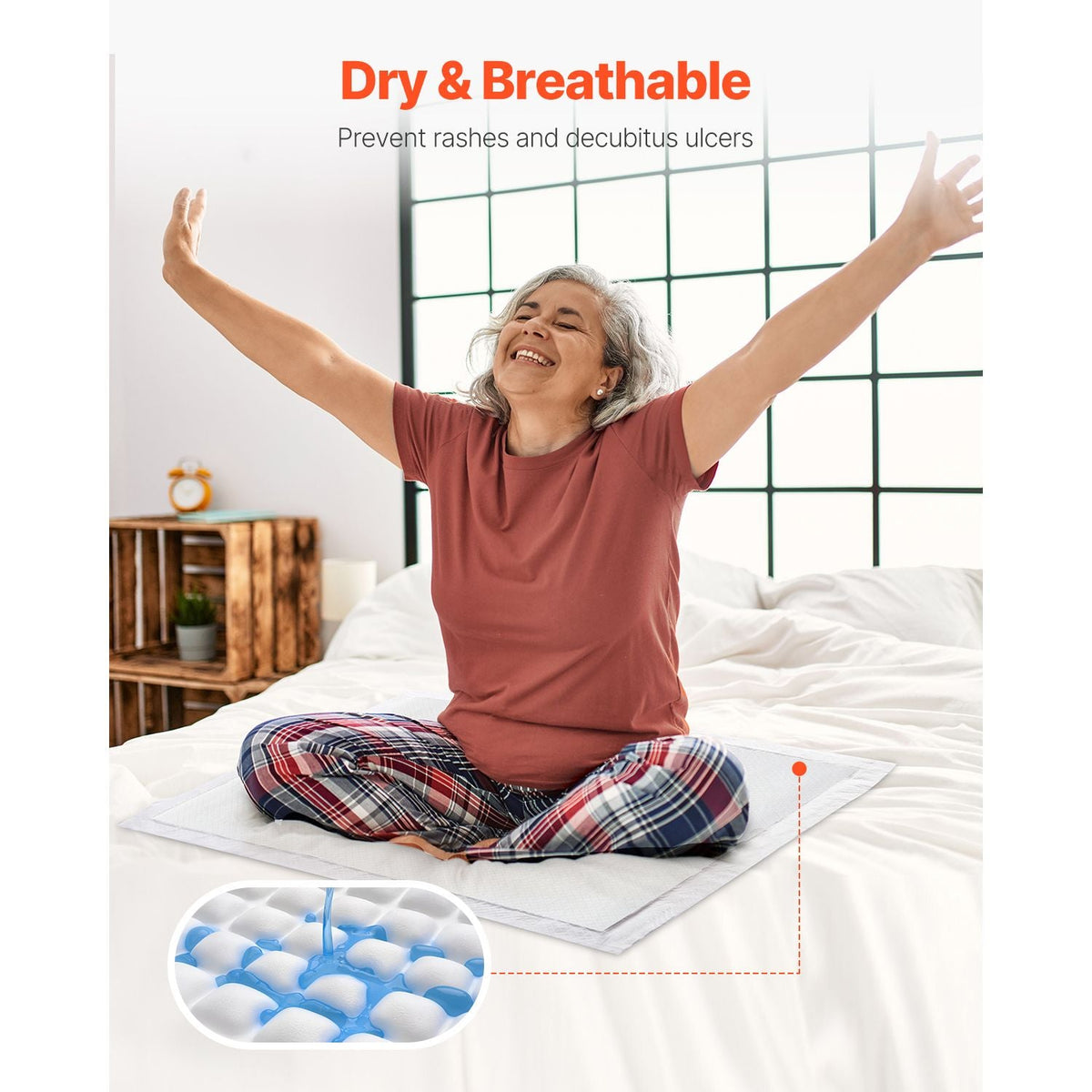Disposable Underpads, 21" x 36" Incontinence Bed Pads, Super Absorbent Chux Pads with 5-Layer Protection for Bed Sofa and Mattress, Protective Bedwetting Pad for Pet Adult Kid Elderly (48-Pack)