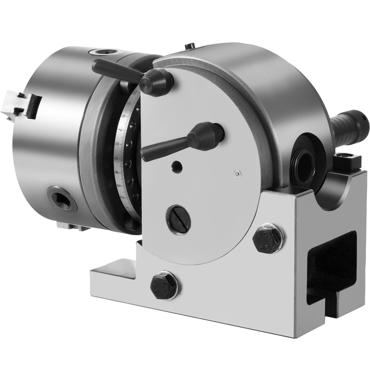 Dividing Head BS-0 5Inch 3 Jaw Chuck Dividing Head Set Precision Semi Universal Dividing Head for Milling Machine Rotary Table Tailstock Milling Set (5 Inch Chuck)