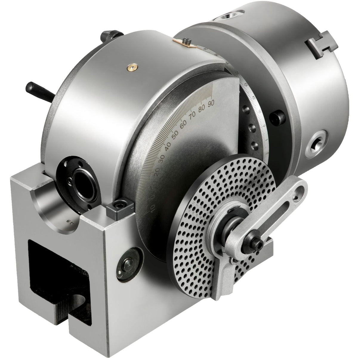 Dividing Head BS-1 Dividing Head Set 6\" 3-jaw Chuck Semi Universal Milling Set with 6\" Chuck+Tailstock+Dividing Plates for Milling Grinding Drilling Machine