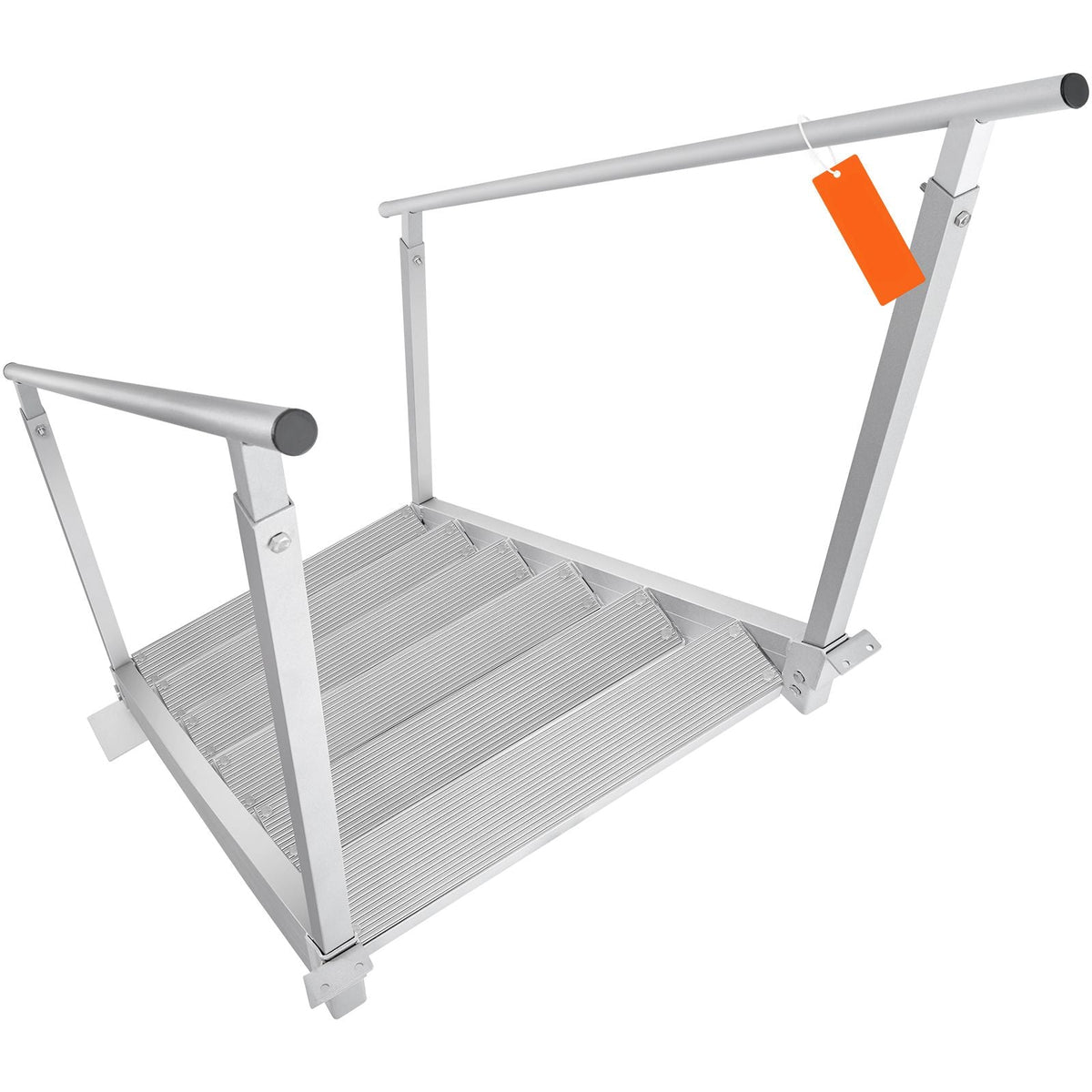 Dock Ladder, 43''-51'' Adjustable Height, 500 lbs Load Capacity, Aluminum Alloy 6 Steps Pontoon Boat Ladder with Dual Handrails & Nonslip Mat, Ideal for Ship/Lake/Pool/Marine Boarding