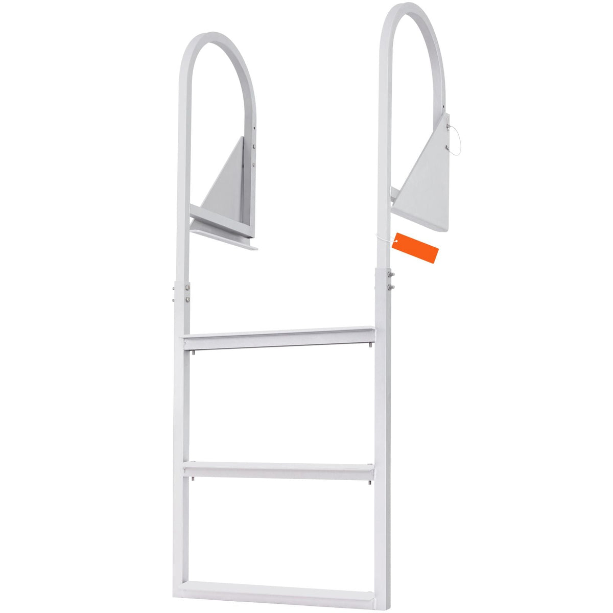 Dock Ladder, Flip-Up 3 Steps, 350 lbs Load Capacity, Aluminum Alloy Pontoon Boat Ladder with 2'' Wide Step & Nonslip Rubber Mat, Easy to Install for Ship/Lake/Pool/Marine Boarding