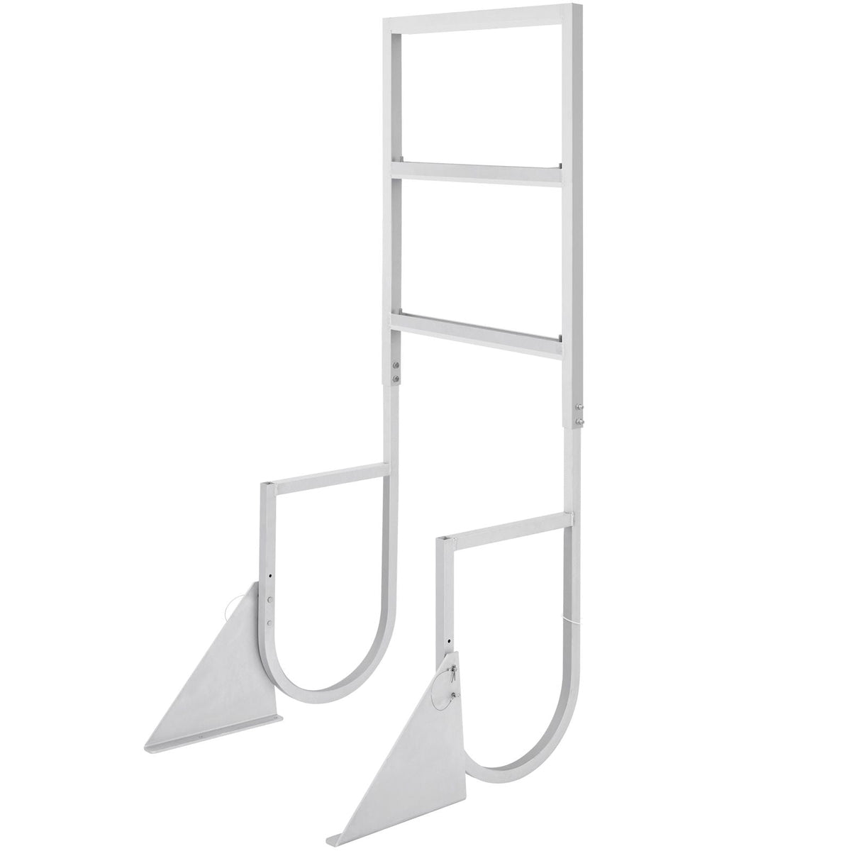 Dock Ladder, Flip-Up 3 Steps, 350 lbs Load Capacity, Aluminum Alloy Pontoon Boat Ladder with 2'' Wide Step & Nonslip Rubber Mat, Easy to Install for Ship/Lake/Pool/Marine Boarding