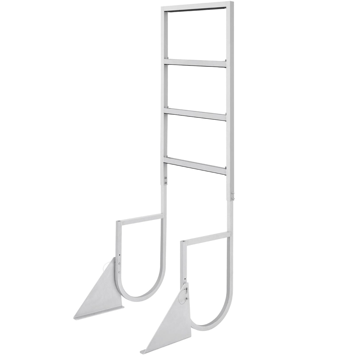 Dock Ladder Flip-Up 4 Steps, 350 lbs Load Capacity, Aluminum Alloy Pontoon Boat Ladder with Nonslip Mat, Swimming Ladder for Ship/Lake/Pool/Marine Boarding