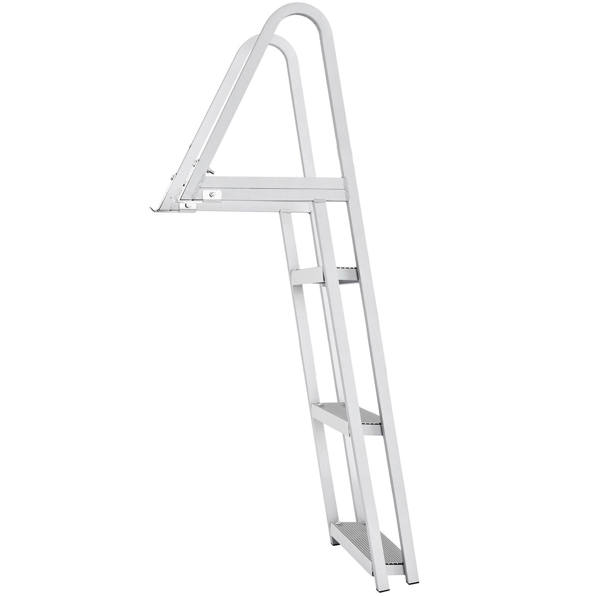 Dock Ladder, Removable 3 Steps, 350 lbs Load Capacity, Aluminum Alloy Pontoon Boat Ladder with 4'' Wide Step & Nonslip Mat, Easy to Install for Ship/Lake/Pool/Marine Boarding