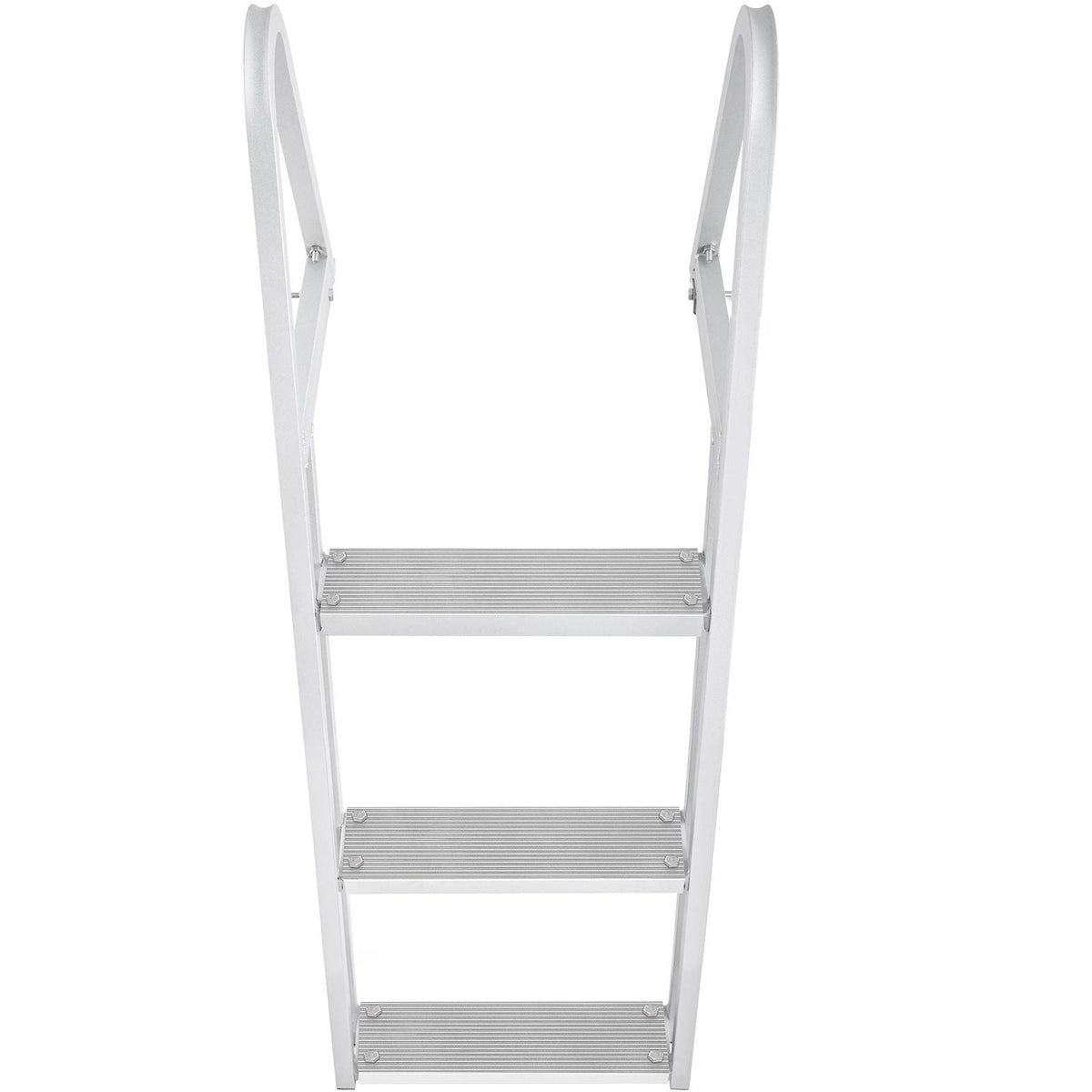 Dock Ladder, Removable 3 Steps, 350 lbs Load Capacity, Aluminum Alloy Pontoon Boat Ladder with 4'' Wide Step & Nonslip Mat, Easy to Install for Ship/Lake/Pool/Marine Boarding