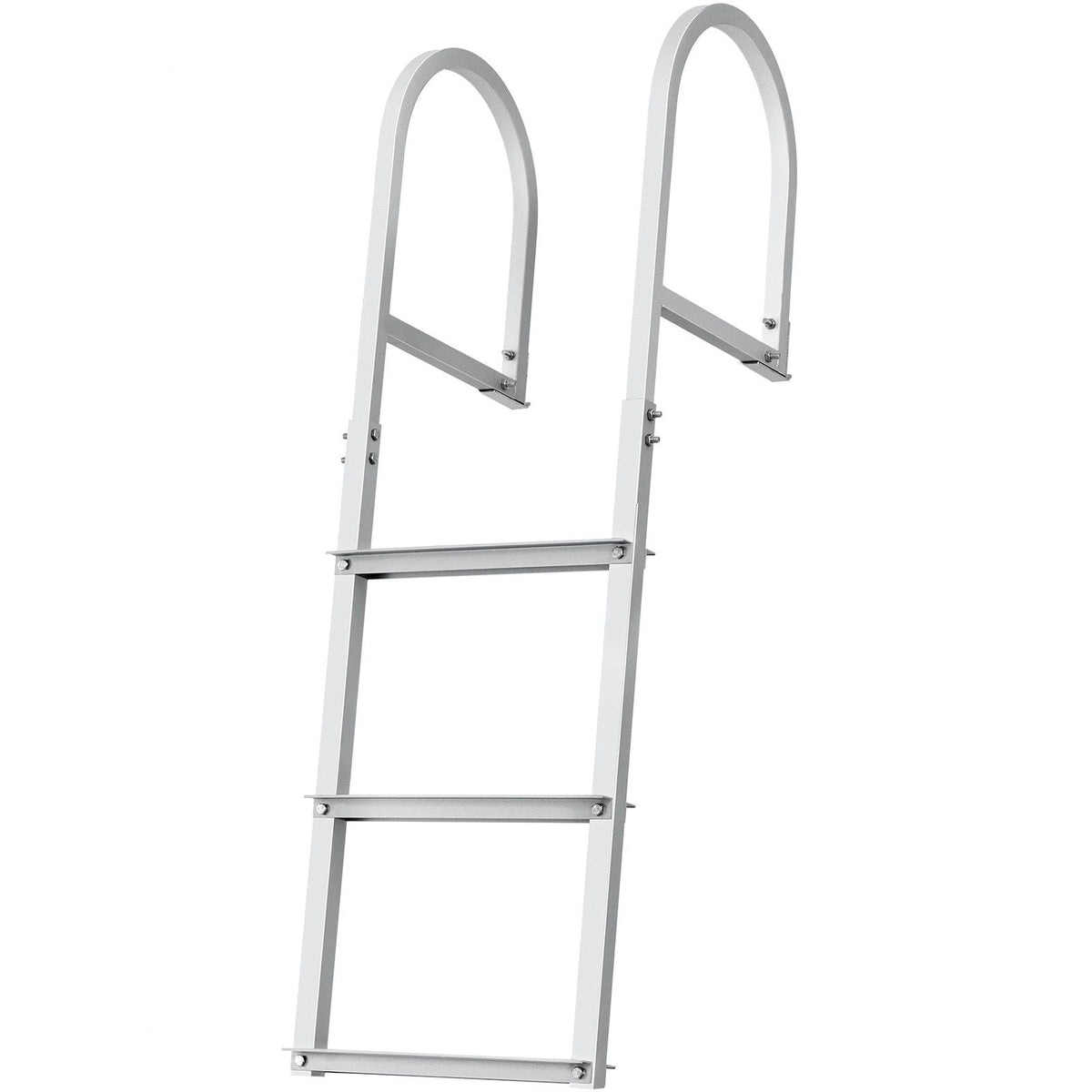 Dock Ladder, Removable 3 Steps, 500 lbs Load Capacity, Aluminum Alloy Pontoon Boat Ladder with 3.1'' Wide Step & Nonslip Rubber Mat, Easy to Install for Ship/Lake/Pool/Marine Boarding