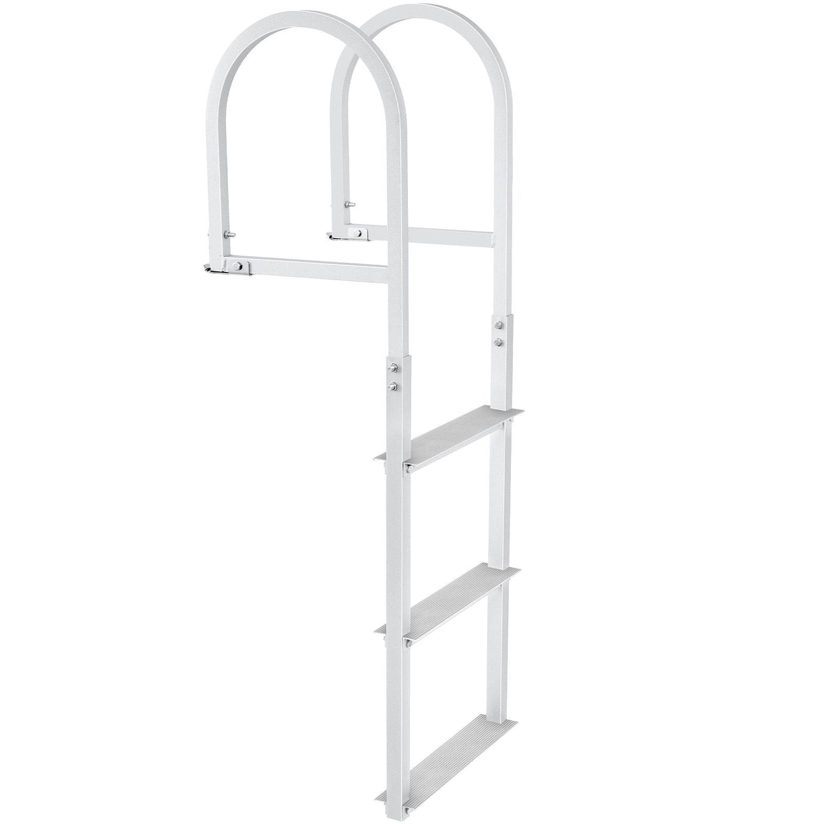 Dock Ladder, Removable 3 Steps, 500 lbs Load Capacity, Aluminum Alloy Pontoon Boat Ladder with 3.1'' Wide Step & Nonslip Rubber Mat, Easy to Install for Ship/Lake/Pool/Marine Boarding