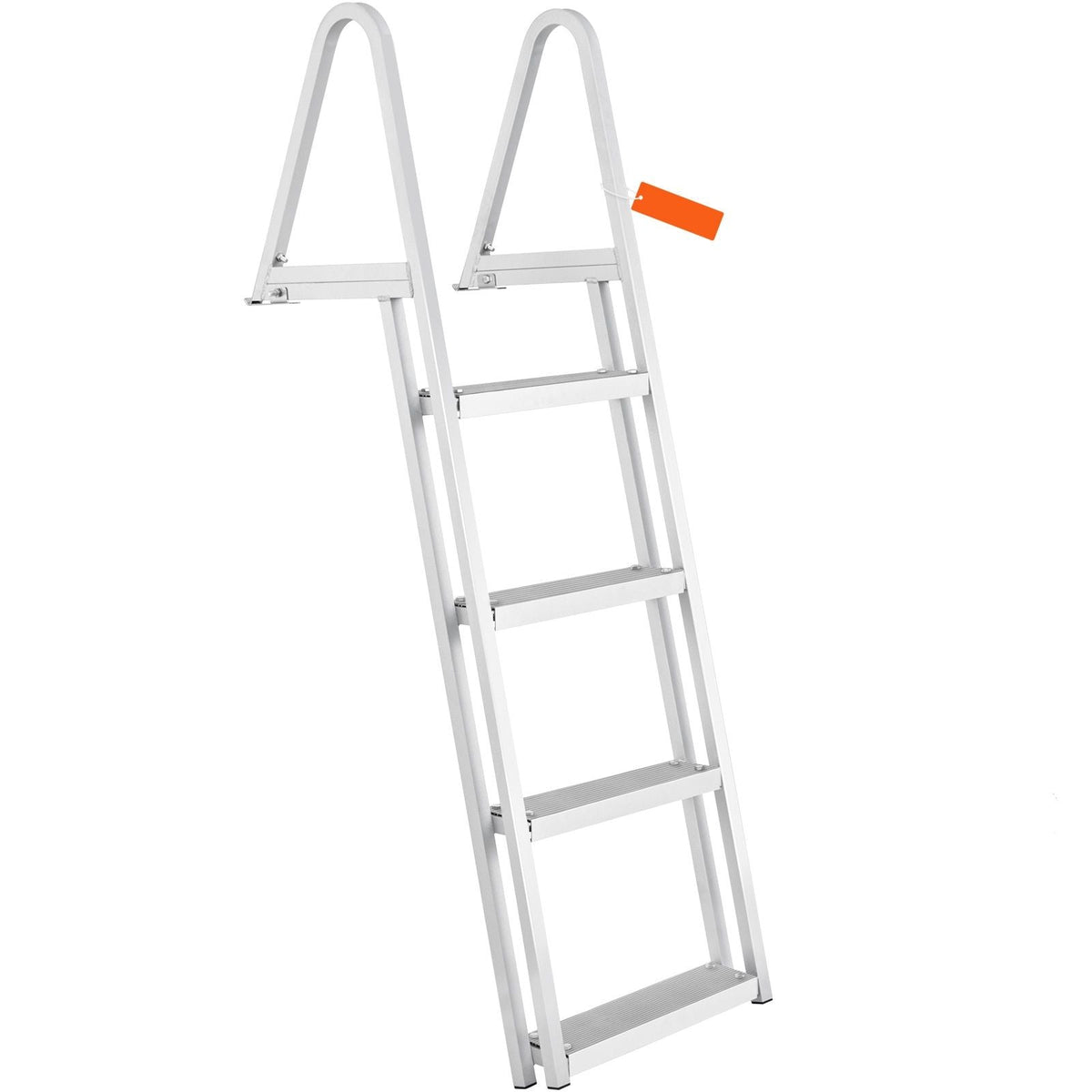 Dock Ladder, Removable 4 Steps, 350 lbs Load Capacity, Aluminum Alloy Pontoon Boat Ladder with 4'' Wide Step & Nonslip Mat, Easy to Install for Ship/Lake/Pool/Marine Boarding