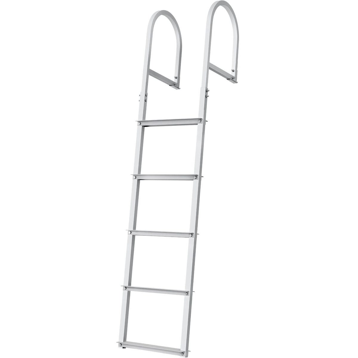 Dock Ladder, Removable 5 Steps, 500 lbs Load Capacity, Aluminum Alloy Pontoon Boat Ladder with 3.1'' Wide Step & Nonslip Rubber Mat, Easy to Install for Ship/Lake/Pool/Marine Boarding