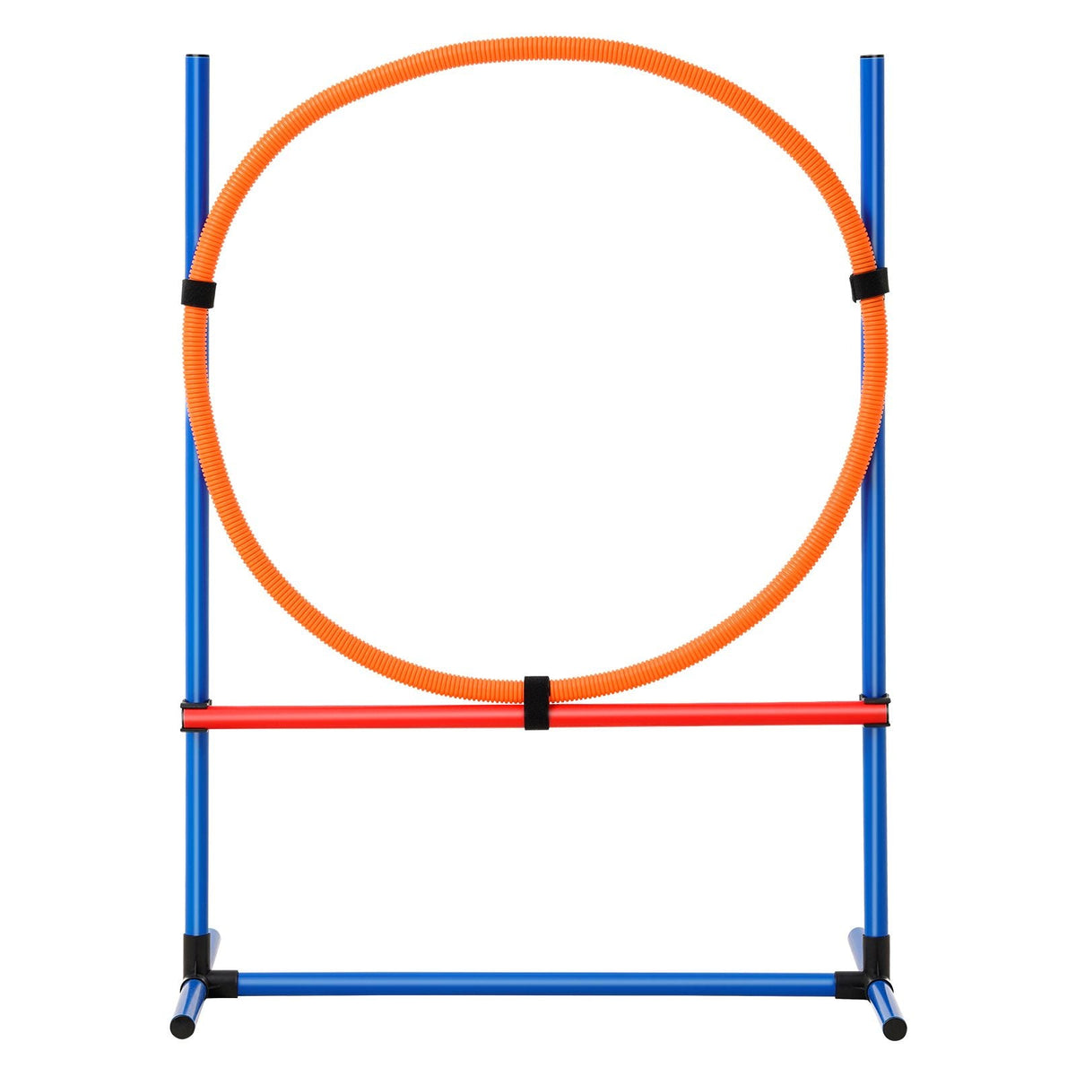 Dog Agility Training Equipment, 4 PCS Set with Adjustable High Hurdles,6 Weave Poles,Jump Ring,Square Pause Box,Whistle,Foldable Bowl, Puppy Obstacle Course Kit for Backyard, Indoor, Outdoor