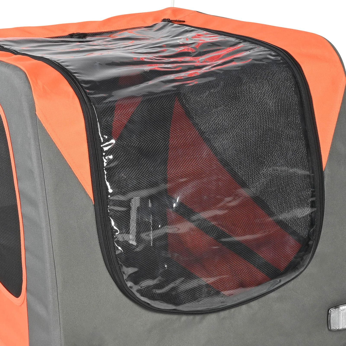 Dog Bike Trailer, Supports up to 66 lbs, Pet Cart Bicycle Carrier, Easy Folding Frame with Quick Release Wheels, Universal Bicycle Coupler, Reflectors, Flag, Collapsible to Store, Orange/Gray