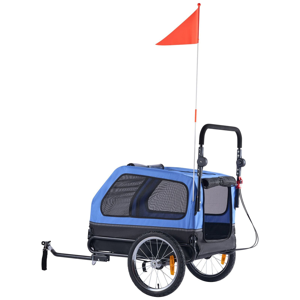Dog Bike Trailer, Supports up to 88 lbs, 2-in-1 Pet Stroller Cart Bicycle Carrier for Small & Large Dogs, Easy Folding Frame with Quick Release Wheel, Universal Bicycle Coupler, Internal Leash