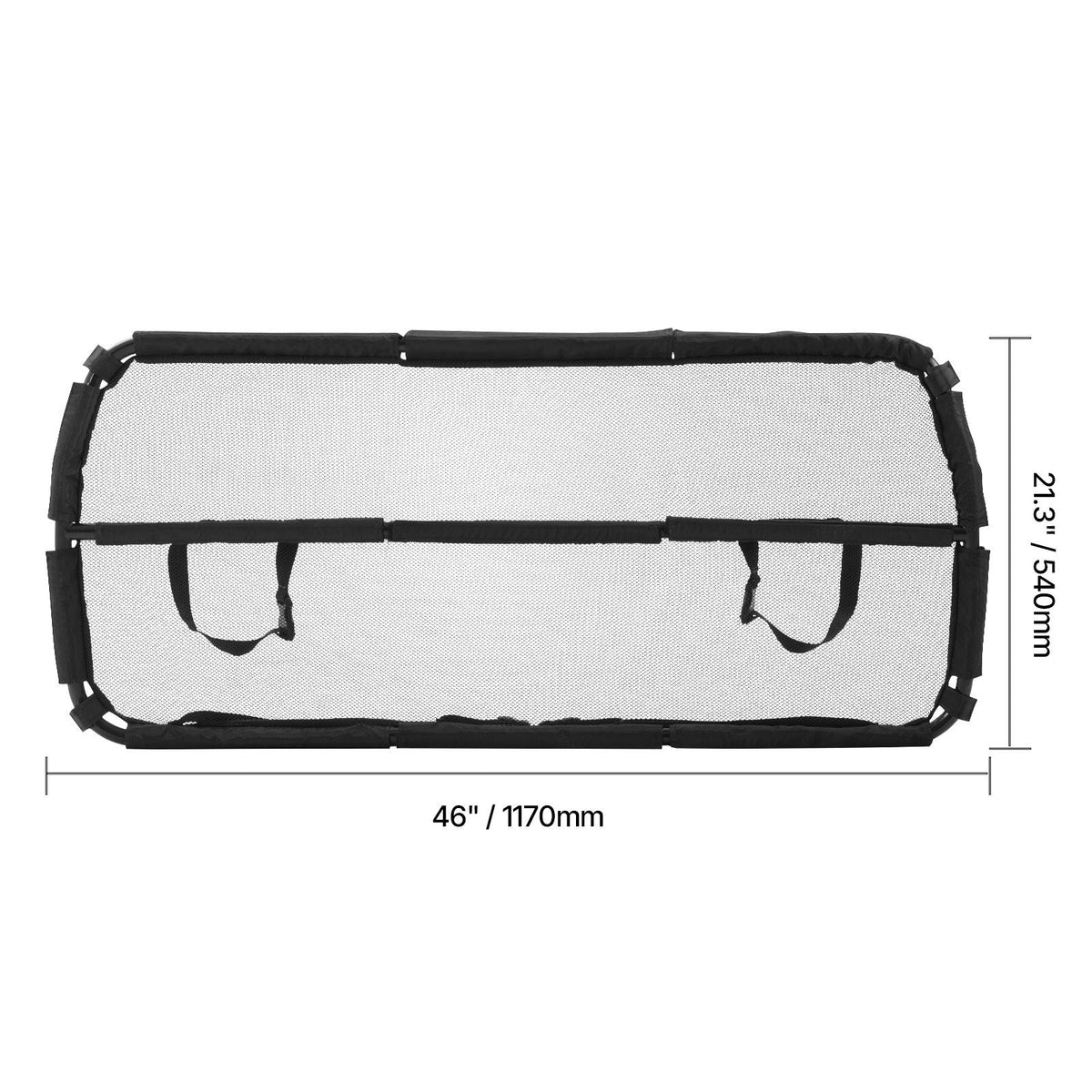 Dog Car Barrier, 46" Wide Car Divider for Cargo Area, Vehicle Pet Barrier with See Through Net Mesh, Universal-Fit Dog Car Barrier for Small-Sized SUVs, Trucks and Vehicle, Black