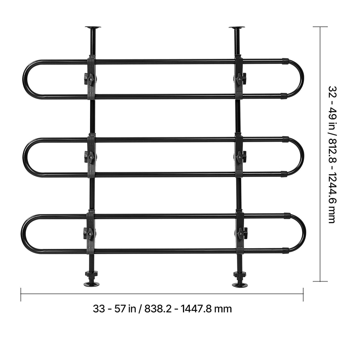 Dog Car Barrier, Adjustable Universal-Fit Vehicle Pet Barrier for Cars, Trucks and SUVs, Easy to Install Dog Car Gate - Strong Metal Tubing Gate Divider, Keeps Pets off Passenger Seats, Black