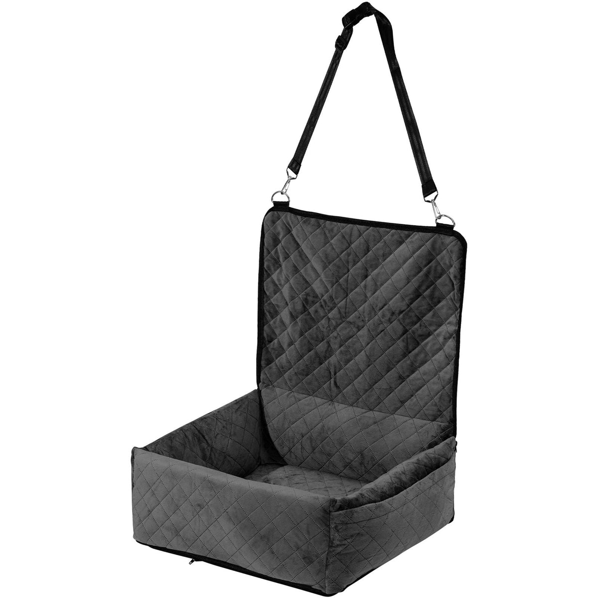Dog Car Seat, Dog Booster Seat for Car with A Storage Pocket, Clip-On Safety Leash, Sponge and PP Cotton Filling, Dog Car Bed for Small & Medium Dog up to 40lbs, Black