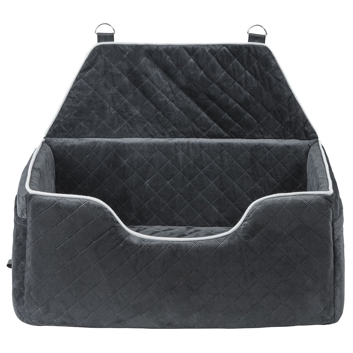 Dog Car Seat, Dog Booster Seat for Car with A Storage Pocket, Pet Car Seat with Clip-On Safety Leash, Sponge Filling, Dog Car Bed for Medium & Large Dog up to 55 lbs, Black