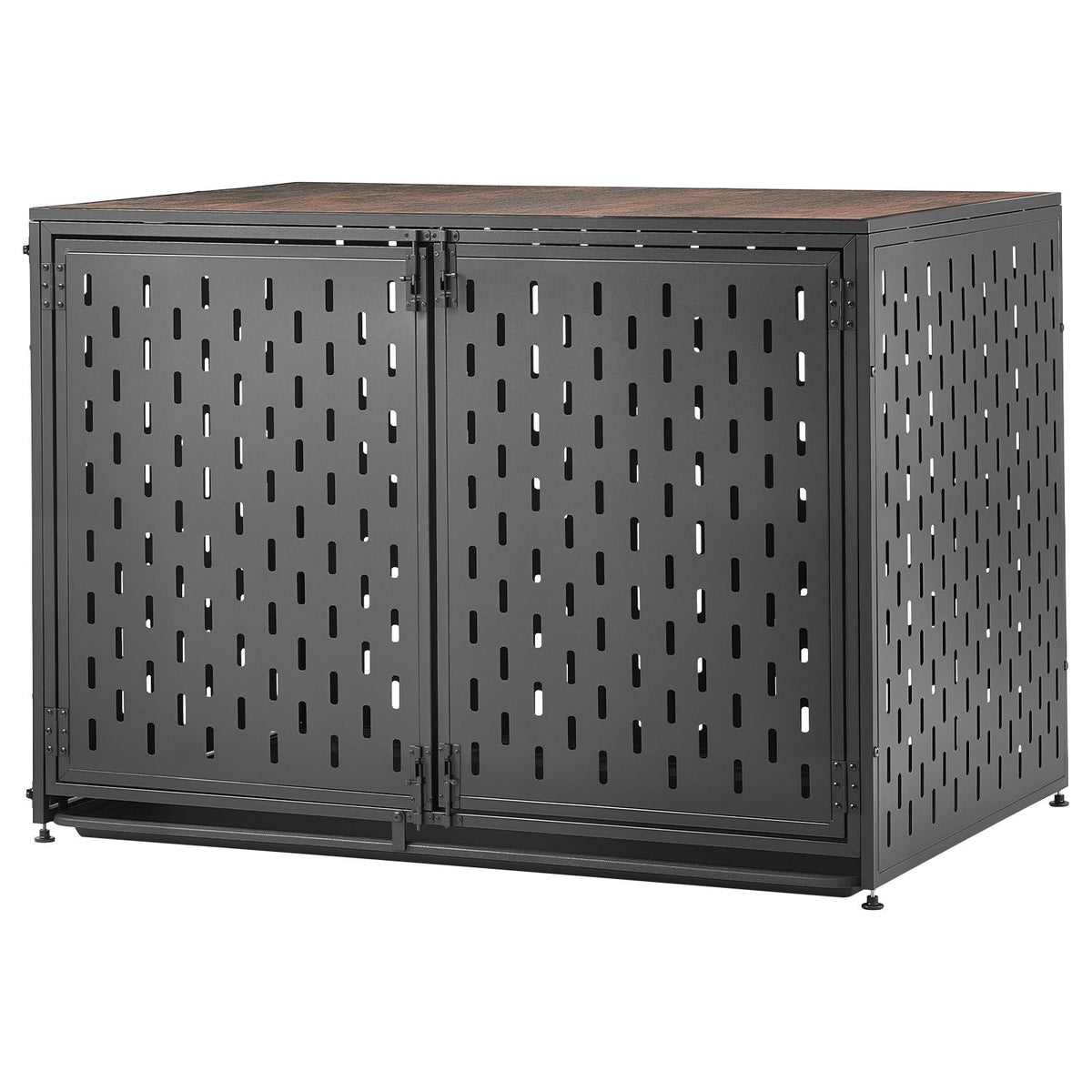 Dog Crate Furniture, 42 Inch Heavy Duty Dog Kennel Furniture Indoor for Small & Medium Dogs, Steel Decorative Pet Cage House End Table with 3 Doors, Detachable Tray & Escape-Proof Locks, Black