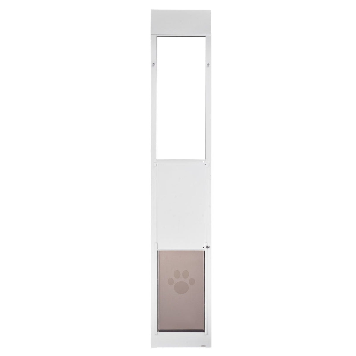 Dog Door for Sliding Glass Door, 91 to 96 in Adjustable Height, Aluminum Alloy Frame with Metal Rotating Hinges, Lock Design, 13 5/8 x 23 5/8 in Flap, Sliding Glass Pet Door for Renters