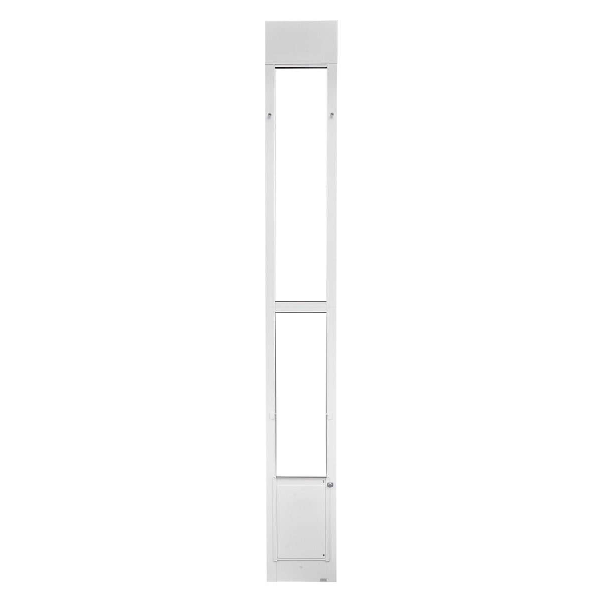 Dog Door for Sliding Glass Door, 91 to 96 in Adjustable Height, Aluminum Alloy Frame with Metal Rotating Hinges, Lock Design, 8 1/4 x 12 1/4 in Flap, Sliding Glass Pet Door for Renters