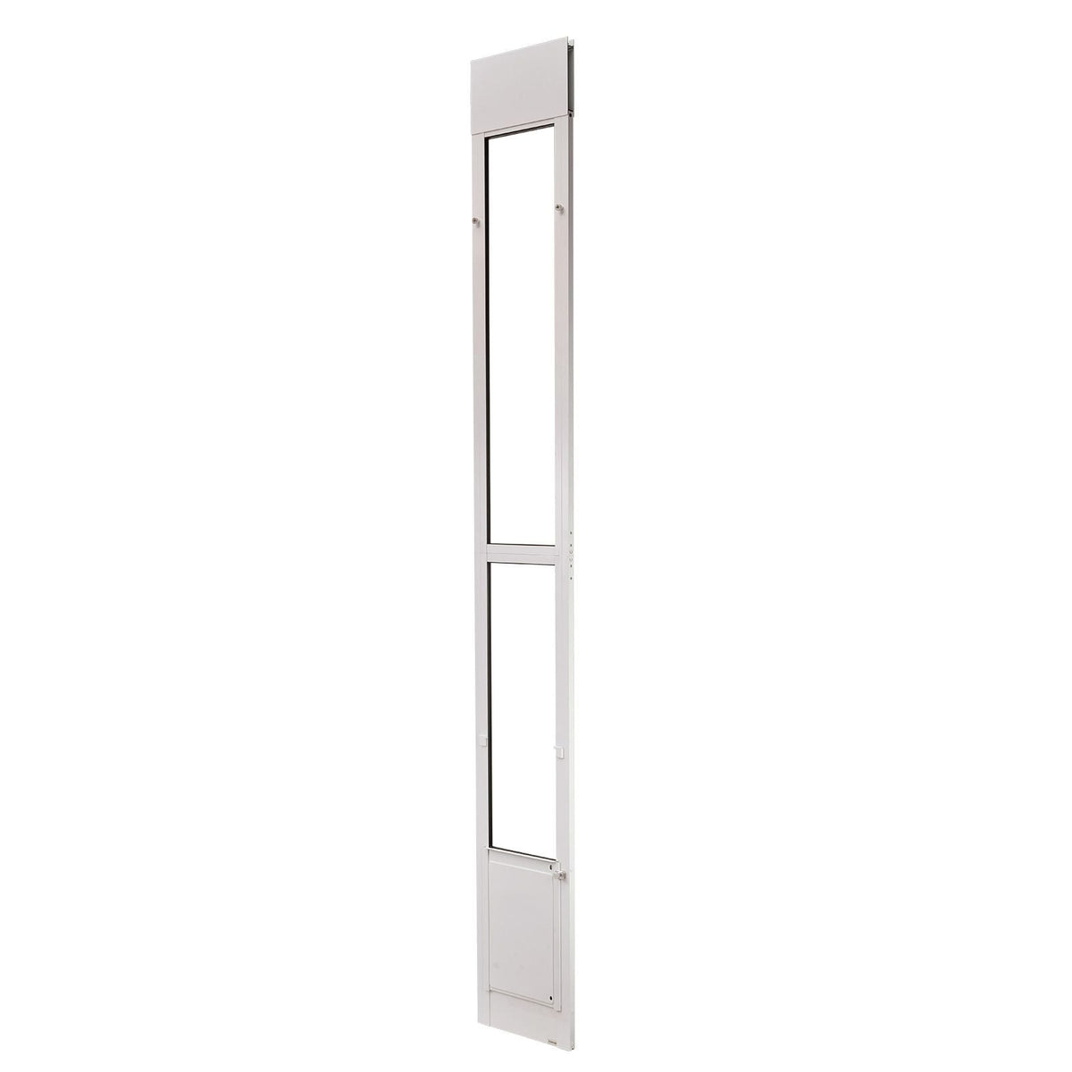 Dog Door for Sliding Glass Door, 91 to 96 in Adjustable Height, Aluminum Alloy Frame with Metal Rotating Hinges, Lock Design, 8 1/4 x 12 1/4 in Flap, Sliding Glass Pet Door for Renters