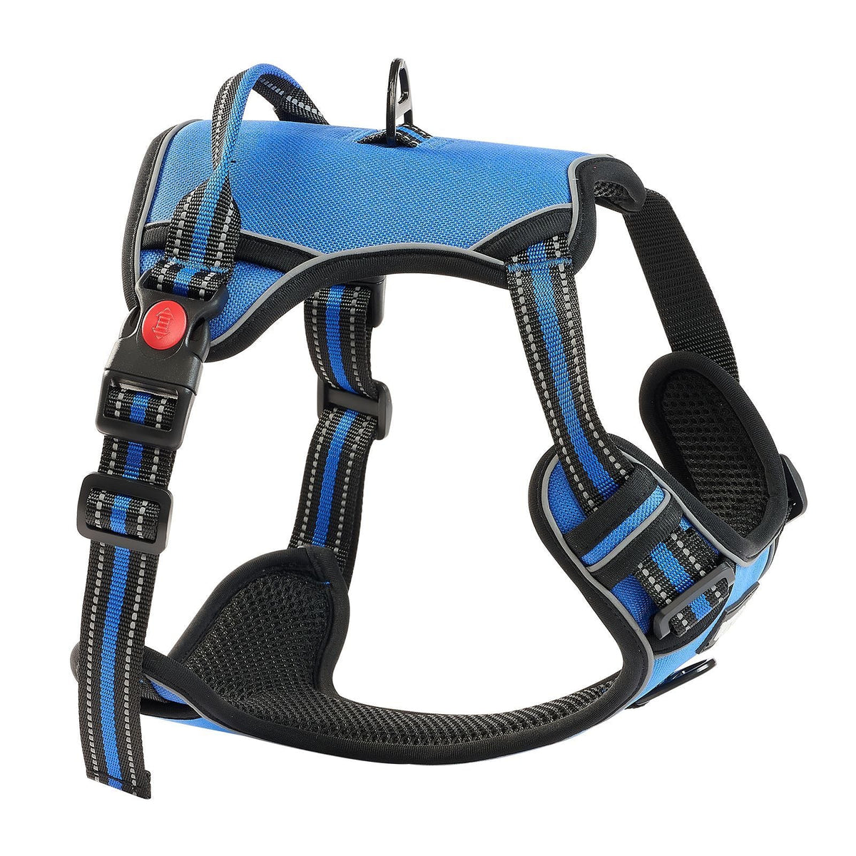 Dog Harness for Large Dogs, No Pull Adjustable Dog Vest Pet Harness, with 5ft Leash, Handle, Metal Rings, Buckles, Reflective Stitching 600D Oxford Fabric, for Training, Walking, and Hiking