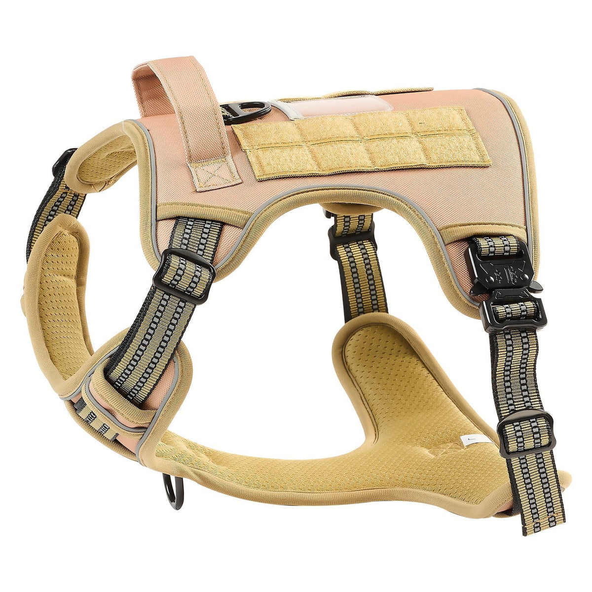 Dog Harness for Large Dogs, No Pull Tactical Dog Harness Adjustable Pet Vest, with Handle, Metal Rings, Buckles, Reflective Stitching Nylon Oxford Fabric, for Training, Walking, and Hiking