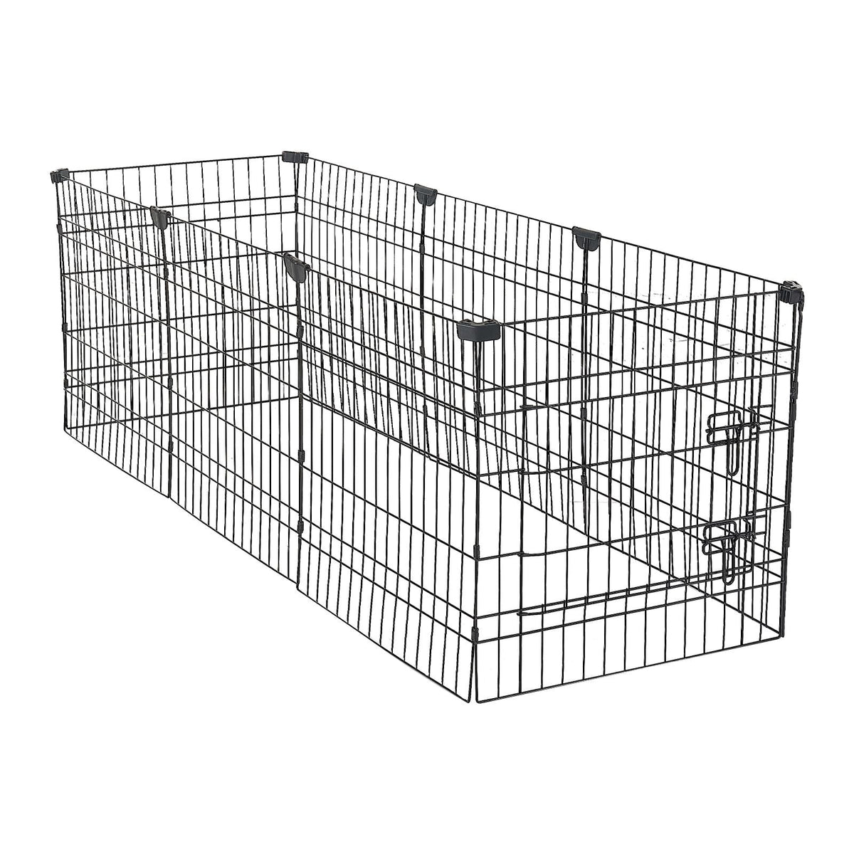Dog Playpen 24 Inch 8 Panels Exercise Pen with Top Cover & Bottom Pad, Indoor Foldable Metal Pet Fence with Door, Heavy Duty Puppy Crate Kennel Pen for Dogs, Cats, and Other Small Animals, Black