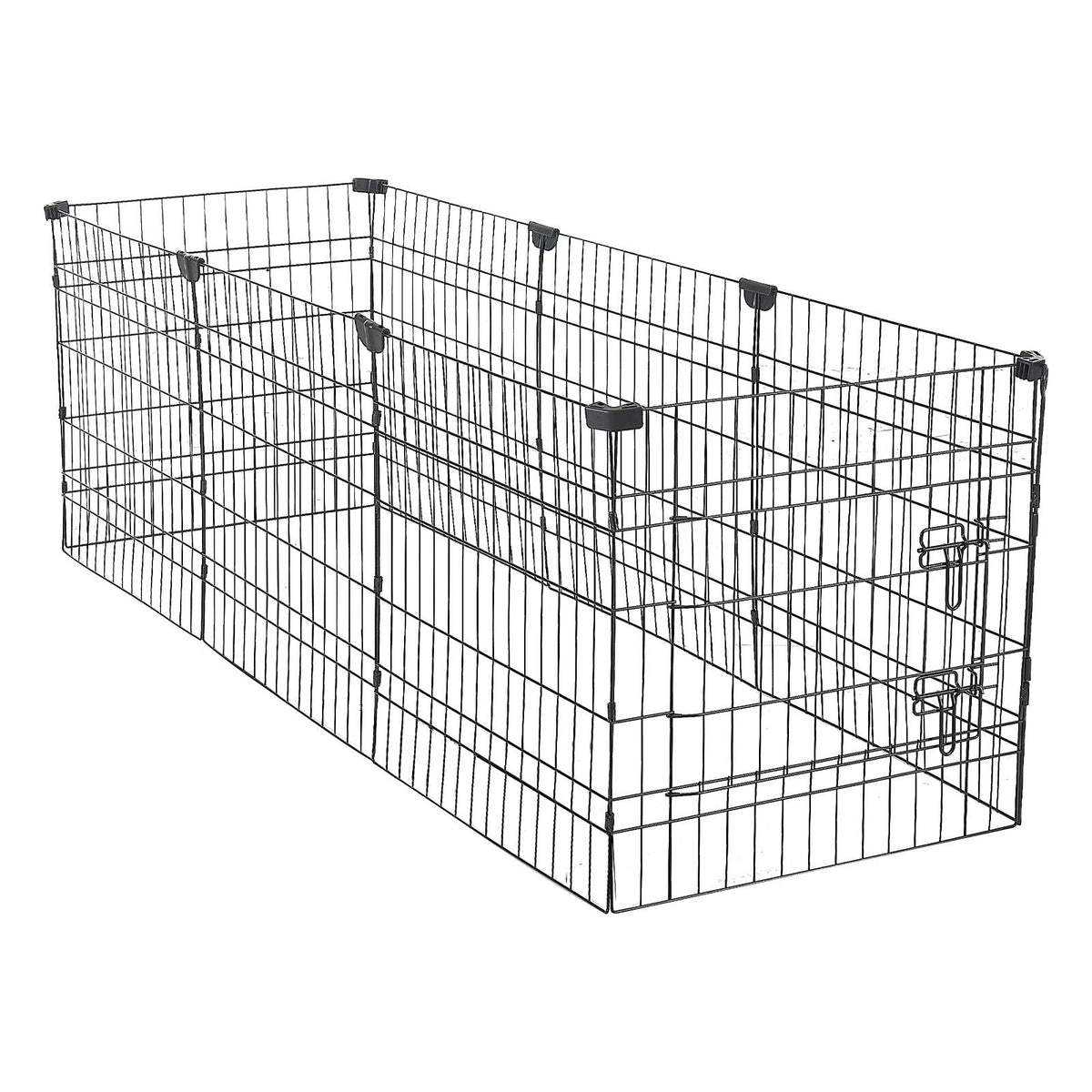 Dog Playpen 24 Inch 8 Panels Heavy Duty Exercise Pen with Bottom Pad, Indoor Foldable Metal Pet Fence with Door, Puppy Crate Kennel, Pet Playpen for Dogs, Cats, and Other Small Animals, Black