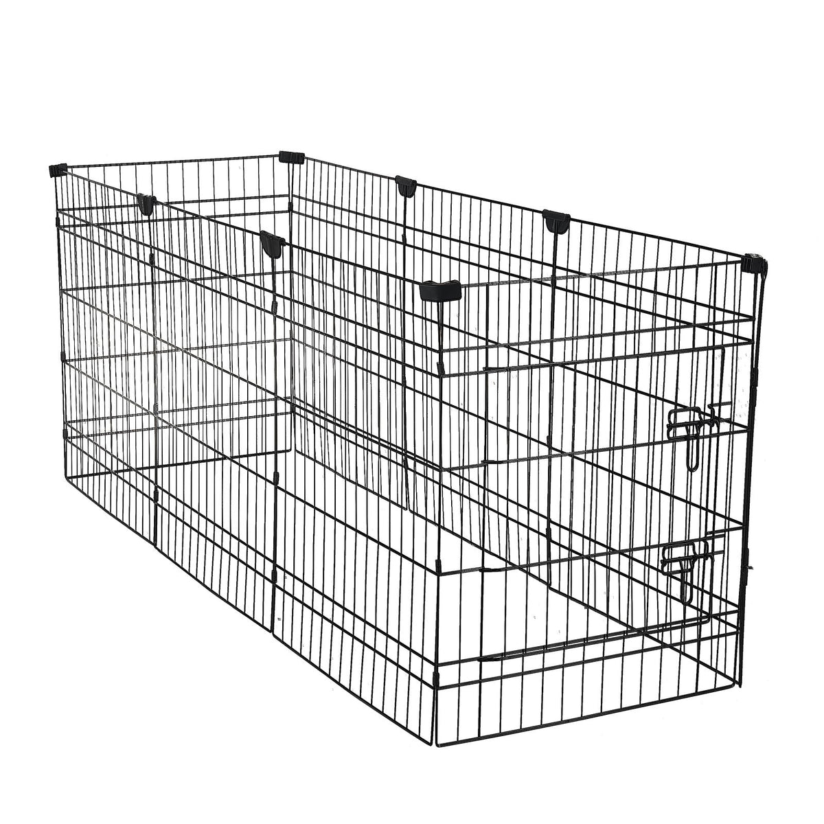 Dog Playpen 30 Inch 8 Panels Foldable Exercise Pen with Bottom Pad, Indoor Metal Pet Fence with Door, Heavy Duty Puppy Crate Kennel, Pet Playpen for Dogs, Cats, and Other Small Animals, Black