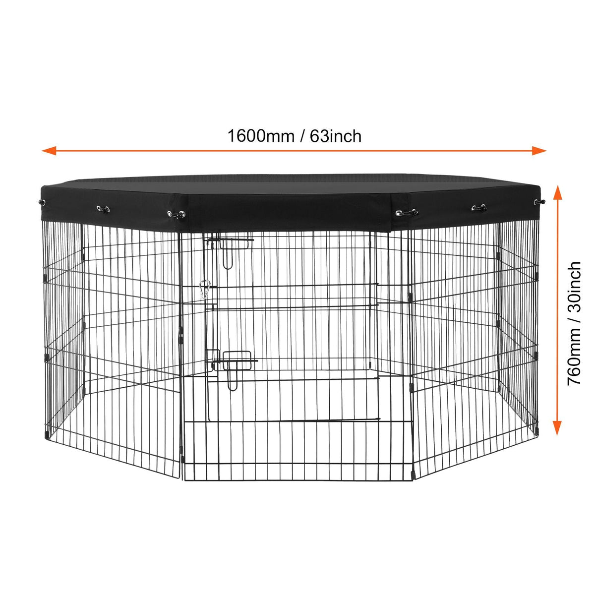 Dog Playpen, 8 Pcs 30"H x 24"W Panels Foldable Metal Pet Exercise Pen, Dog Fence Indoor and Outdoor Pen with Door, 600D Oxford Fabric Top Cover, Pet Playpen for Dogs, Cats, Other Small Animals