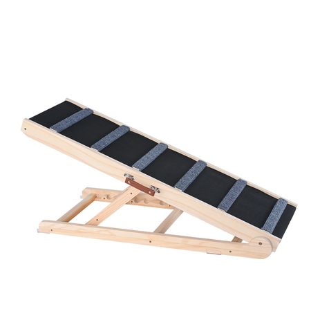 Dog Ramp, Folding Pet Ramp for Bed, Adjustable Dog Ramp for Small, Large, Old Dogs & Cats, Wooden Pet Ramp with 41.3" Long Ramp, Adjustable from 13.77" to 25.59", Suitable for Couch, Sofa, Car
